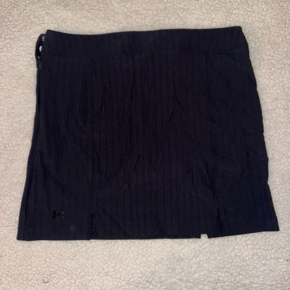Under Armour Women’s Size 10 Athletic Golf Tennis Skort Black Blue Stripe EUC